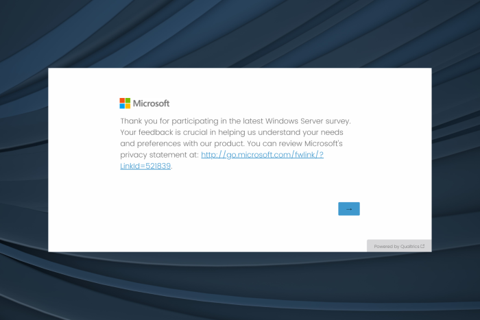 Windows server survey