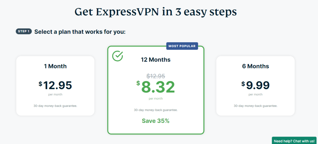 ExpressVPN pricing
