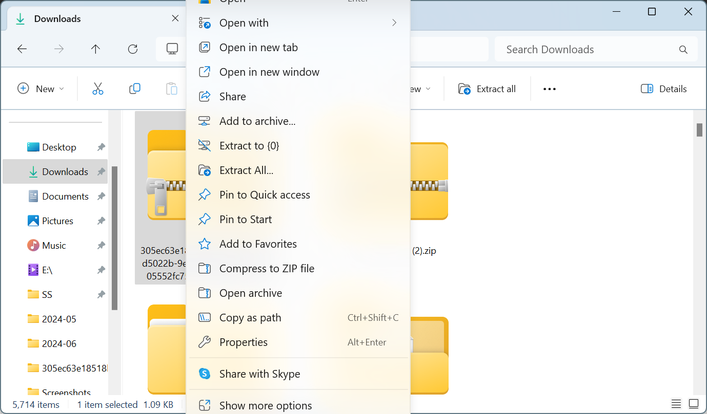 7-ZIP entries 