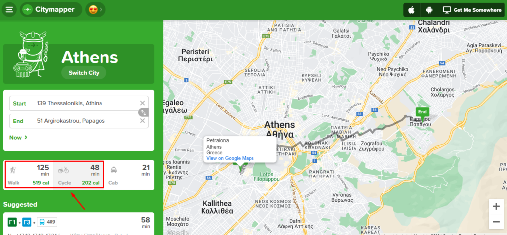 Citymapper routing