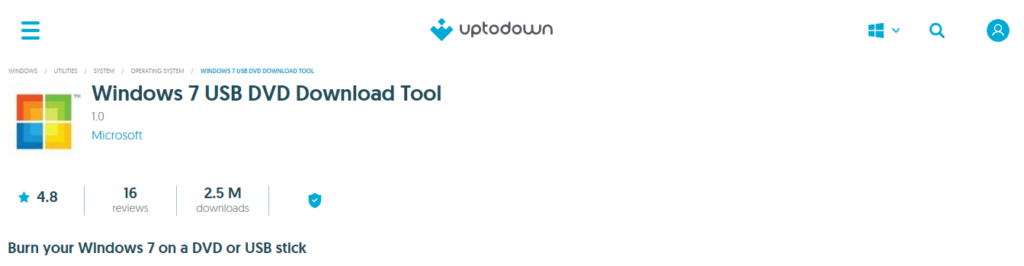 Windows 7 USB/DVD Download Tool