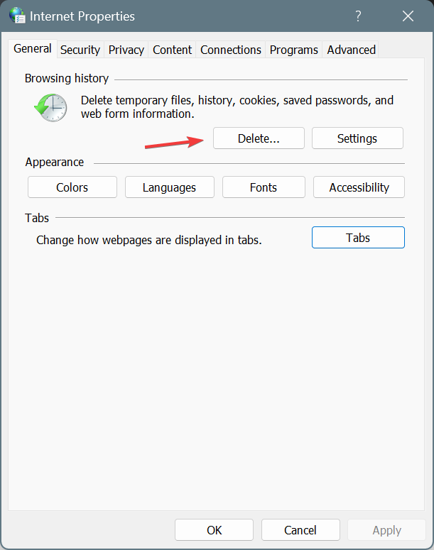 delete browsing history