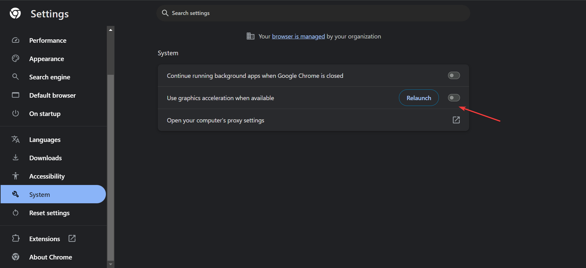 chrome turn hardware acceleration