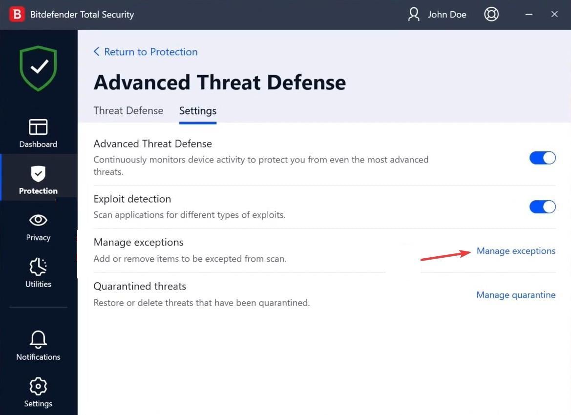 add exception to fix opera vpn not connecting