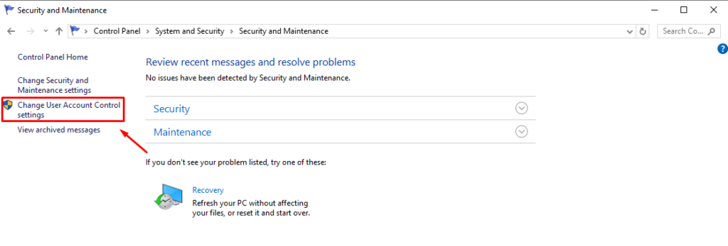 Change User Account Control settings
