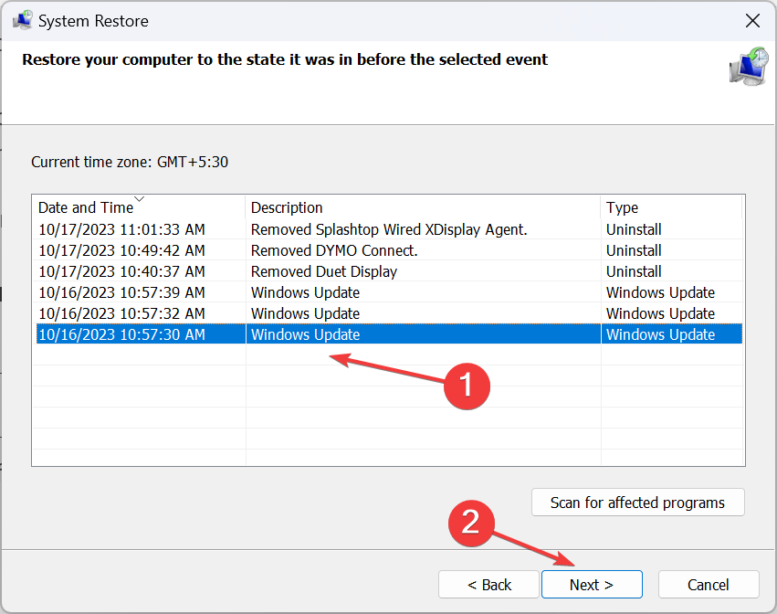 restore to fix services msc failed to read description