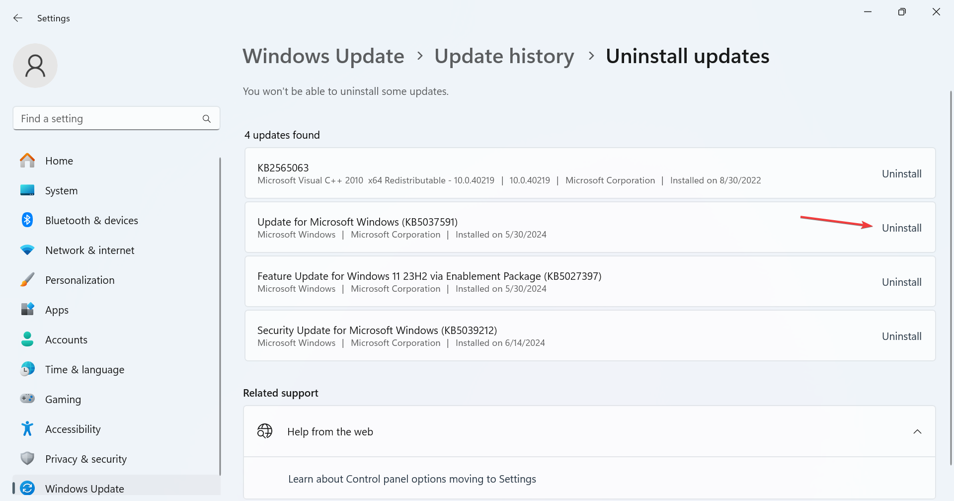 uninstall to fix windows 11 screen flickering youtube