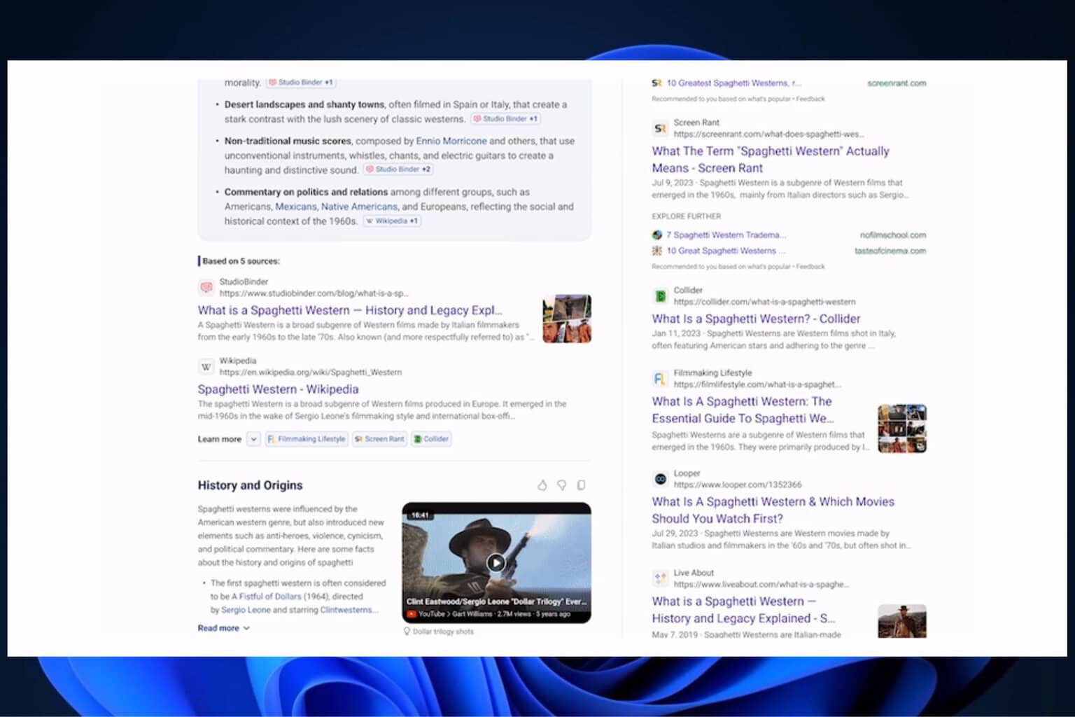Bing generative search