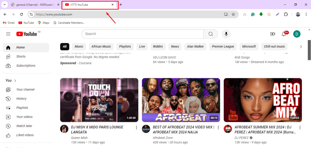 Open a new tab