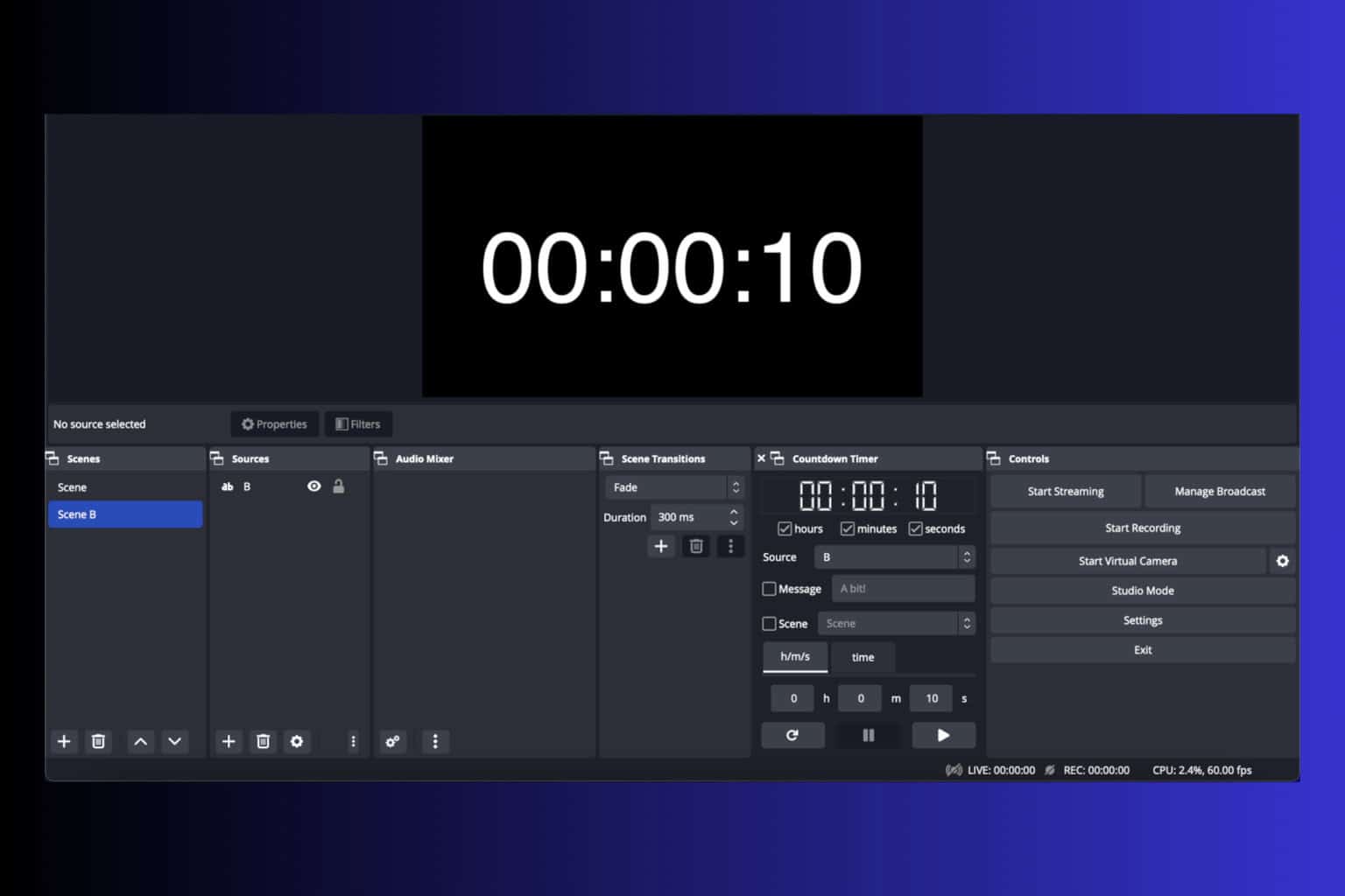 How to add a countdown timer to OBS Studio