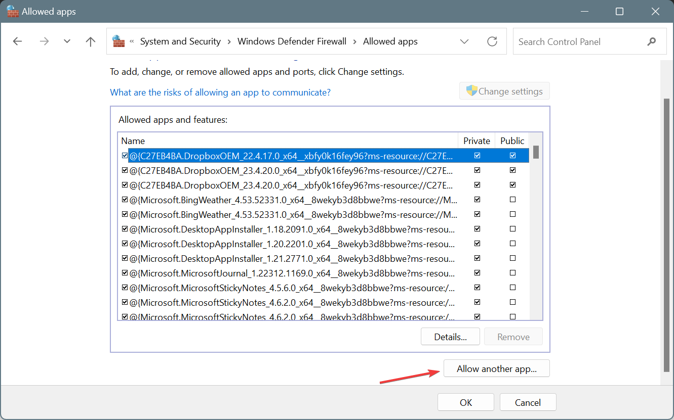 all app through firewall