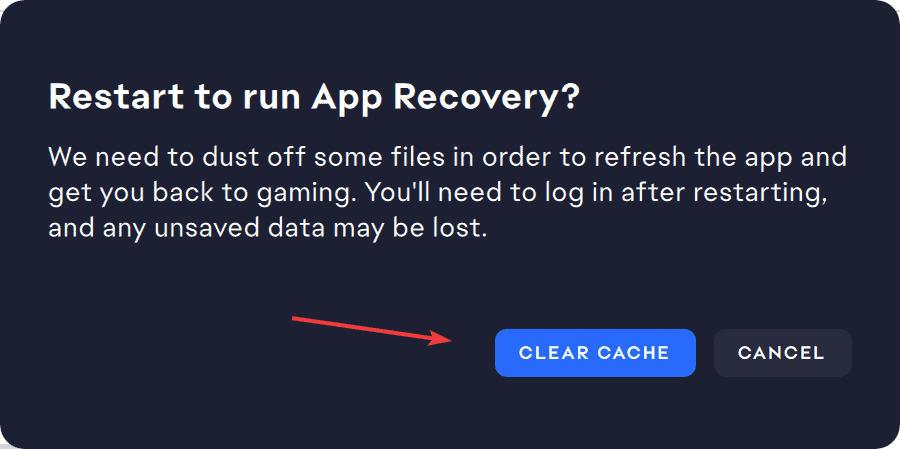 clear cache