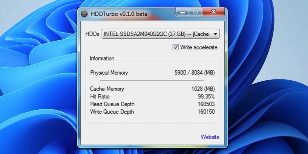 HDDTurbo window