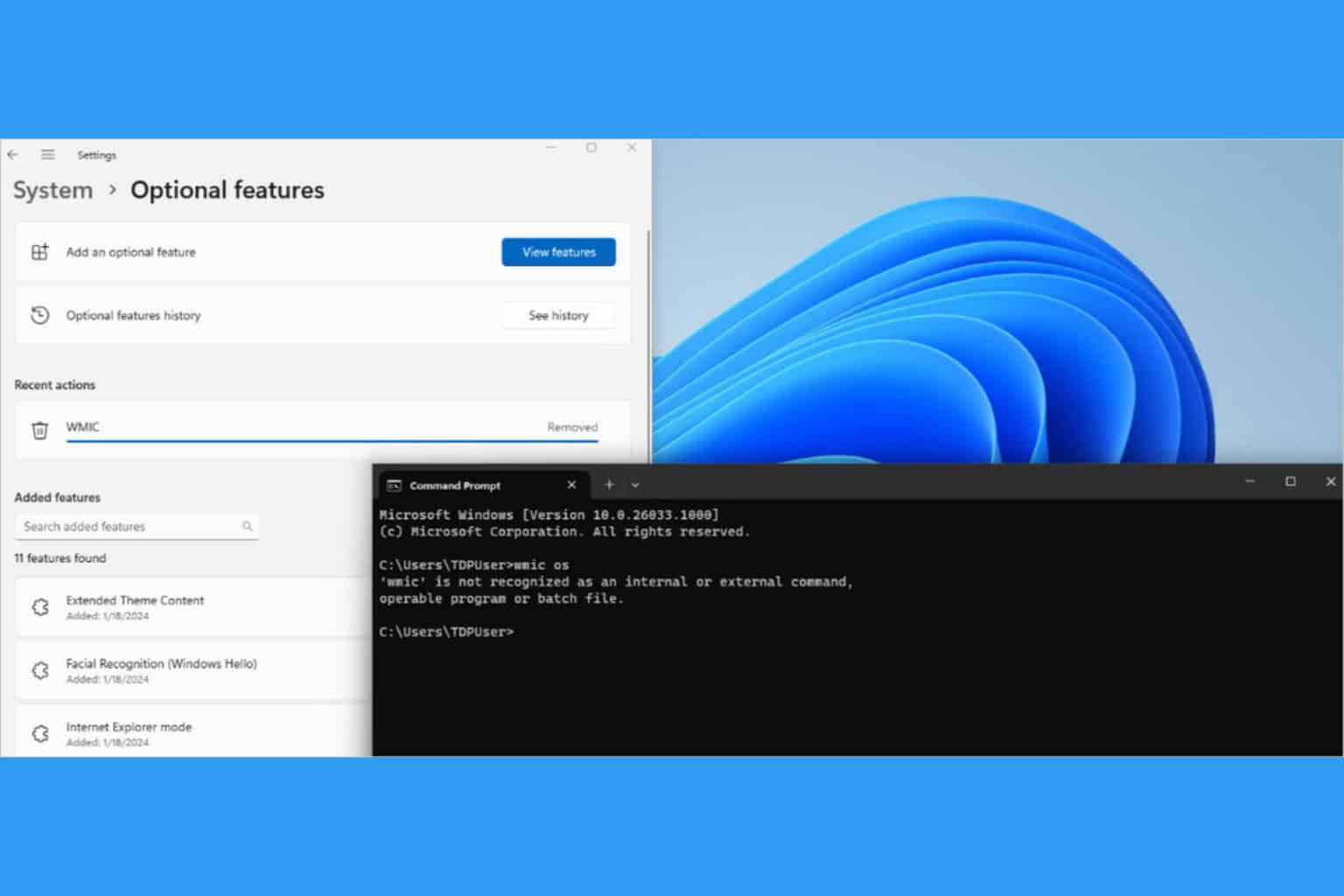 How to install WMIC Feature on Demand on Windows 11