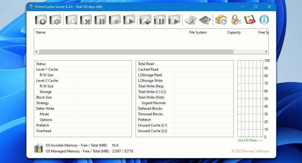 PrimoCache window
