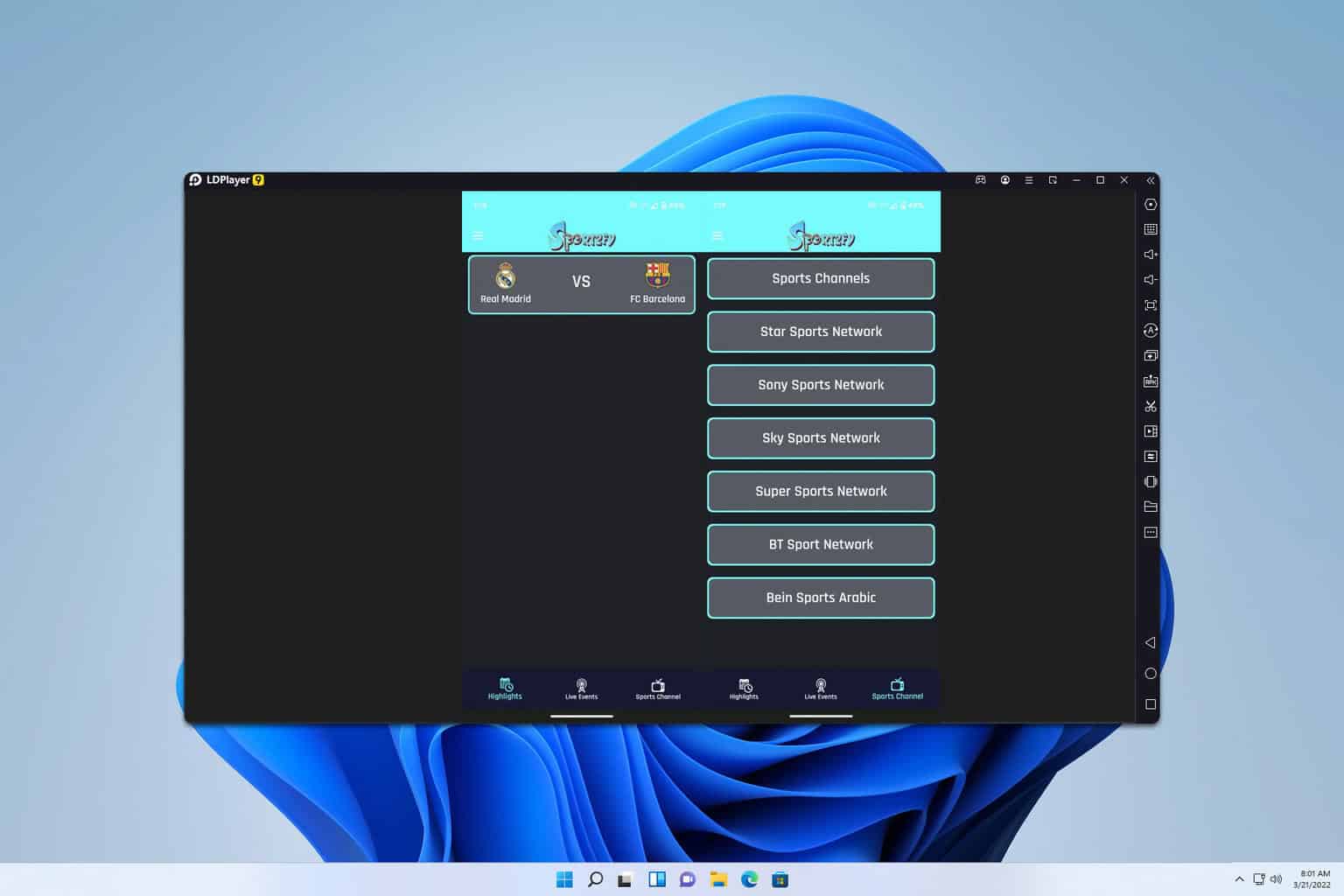 sportzfy tv pc