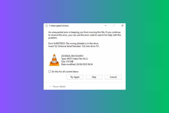 How to fix ERROR_WRONG_DISK