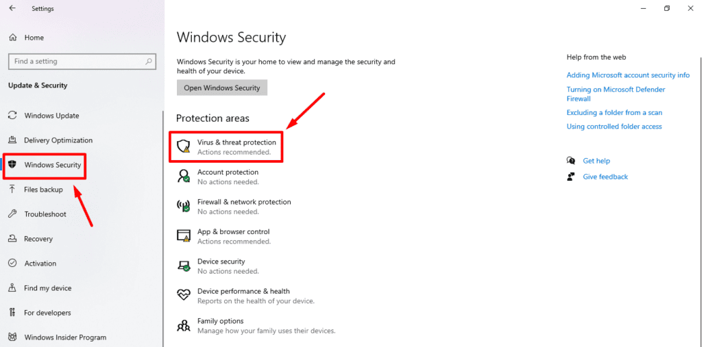 Virus & Threat Protection