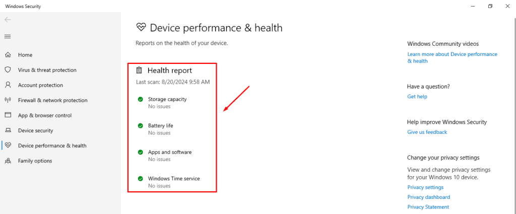 Health report