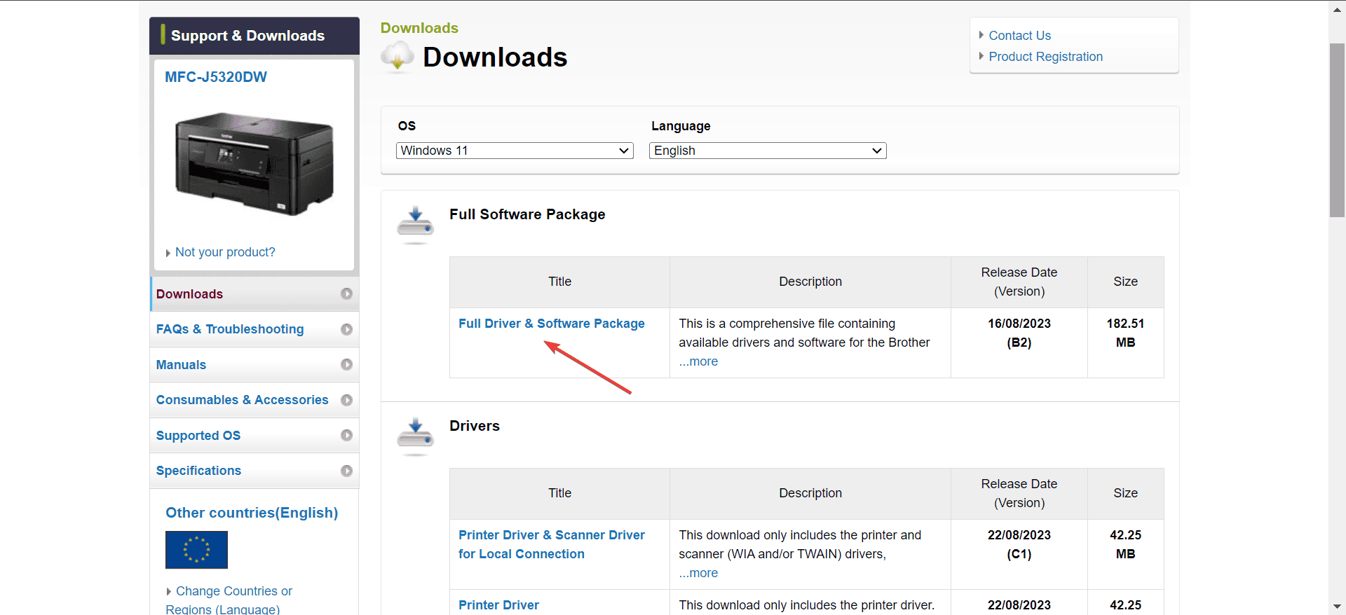 driver and software package