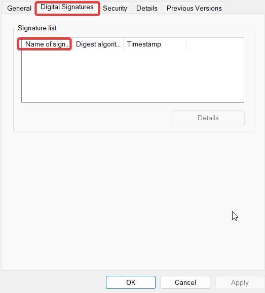 digital signature