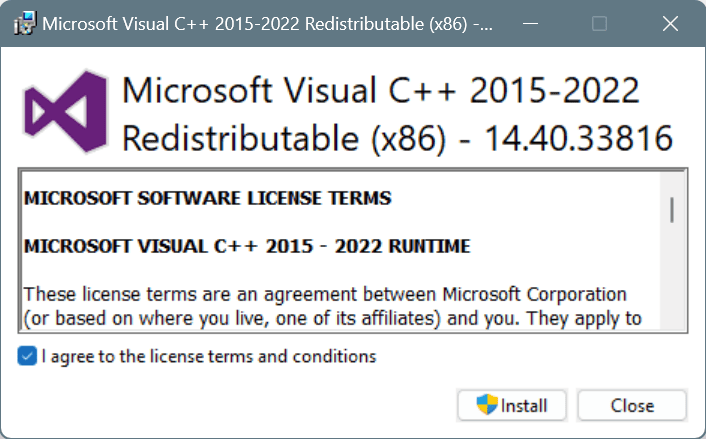 install visual C++ redistributable to fix Firefox crash EXCEPTION_ACCESS_VIOLATION_READ