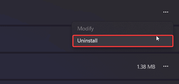uninstall app