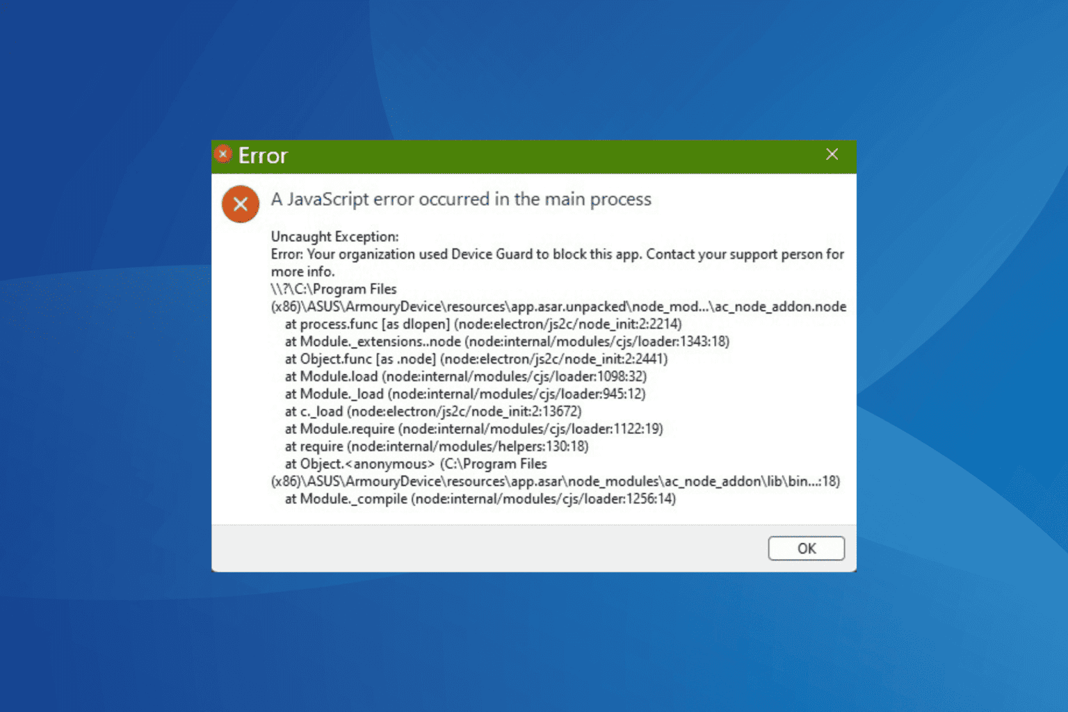 Asus Armoury Crate JavaScript Error: 7 Ways to Fix it