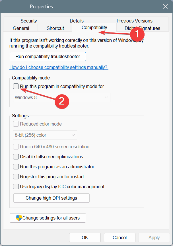 disable compatibility mode