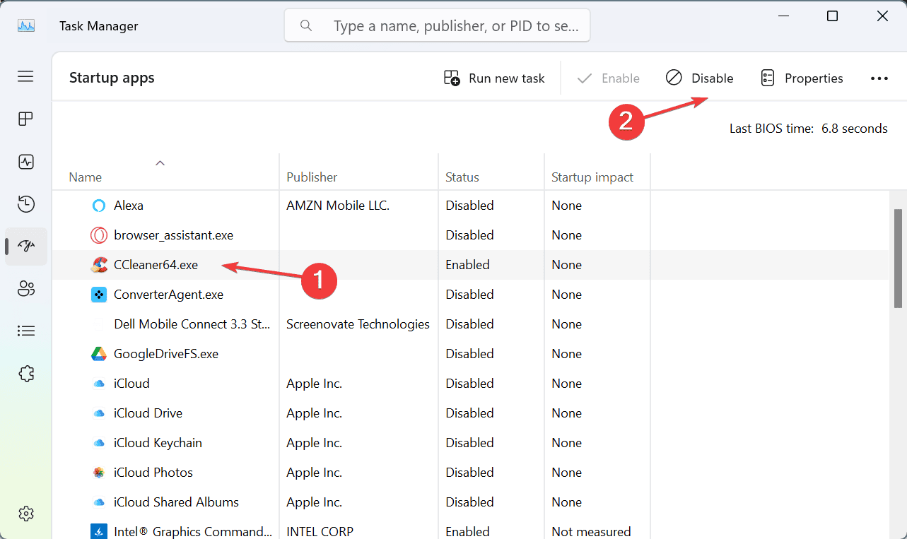 disable startup apps
