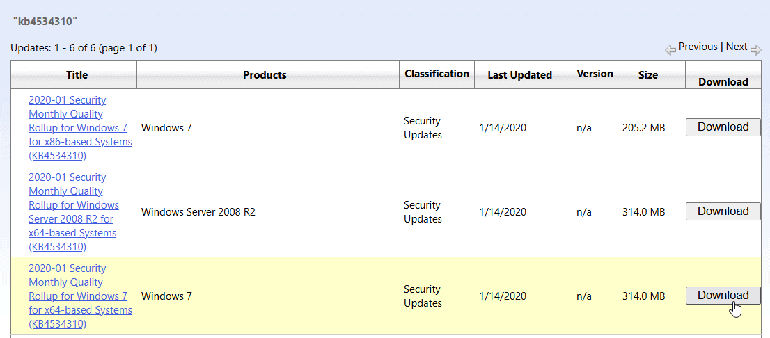 download windows 7 update