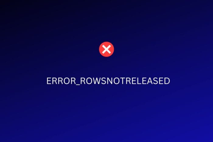 ERROR_ROWSNOTRELEASED