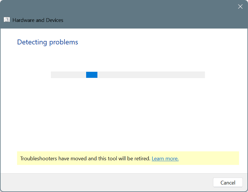 hardware and devices troubleshooter to fix ERROR_INSUFFICIENT_POWER