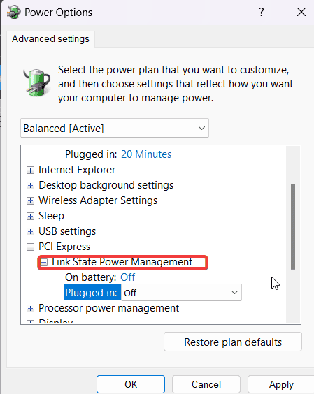 link state power management