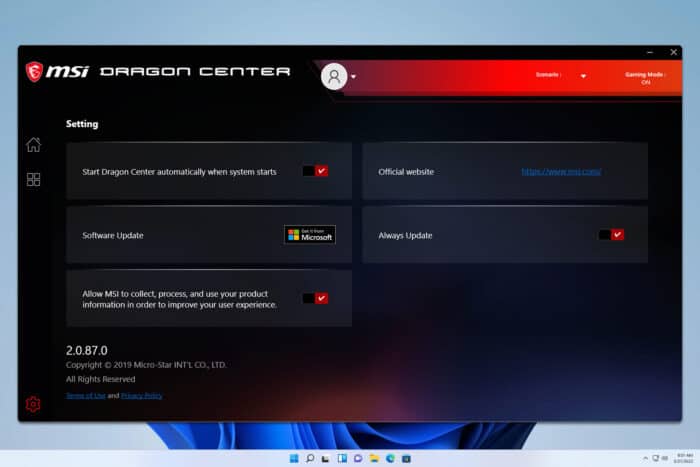 msi dragon center not updating