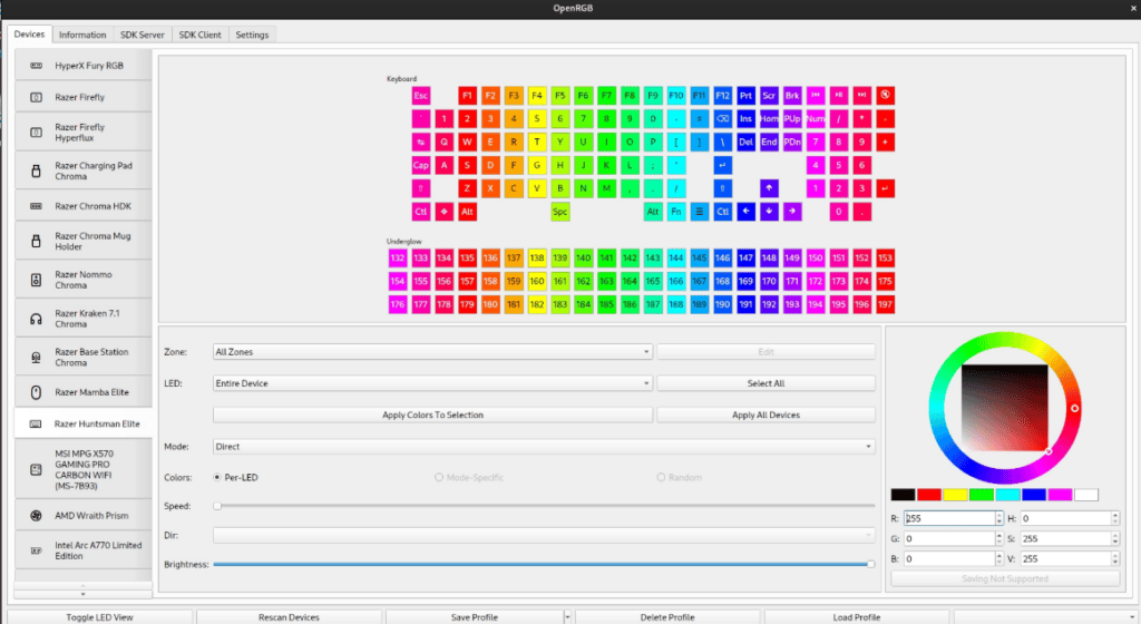 open rgb user interface