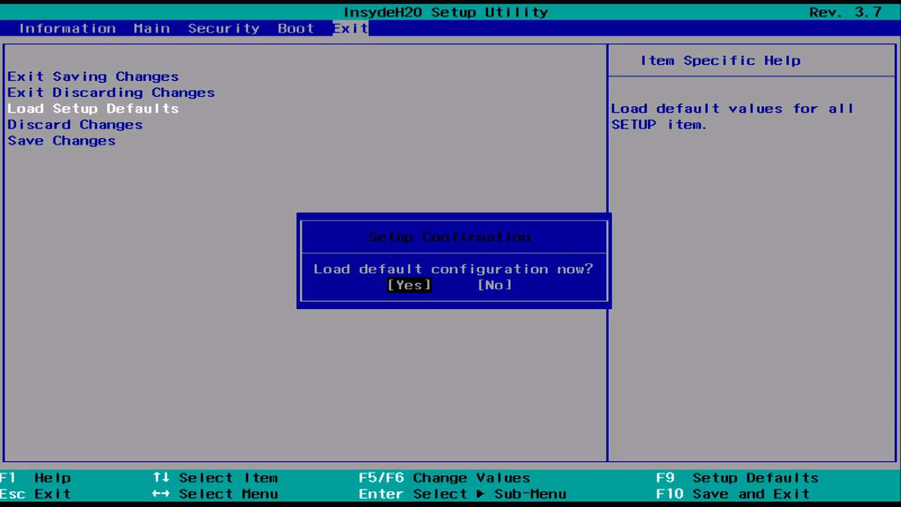 reset bios