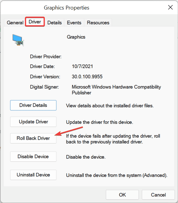 roll back driver to fix atioglxx.dll