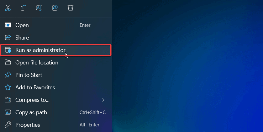 run as administrator