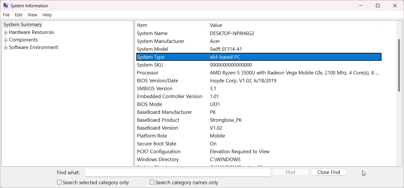system type