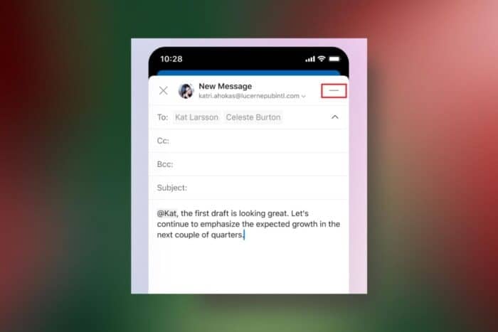 Outlook for Android minimize