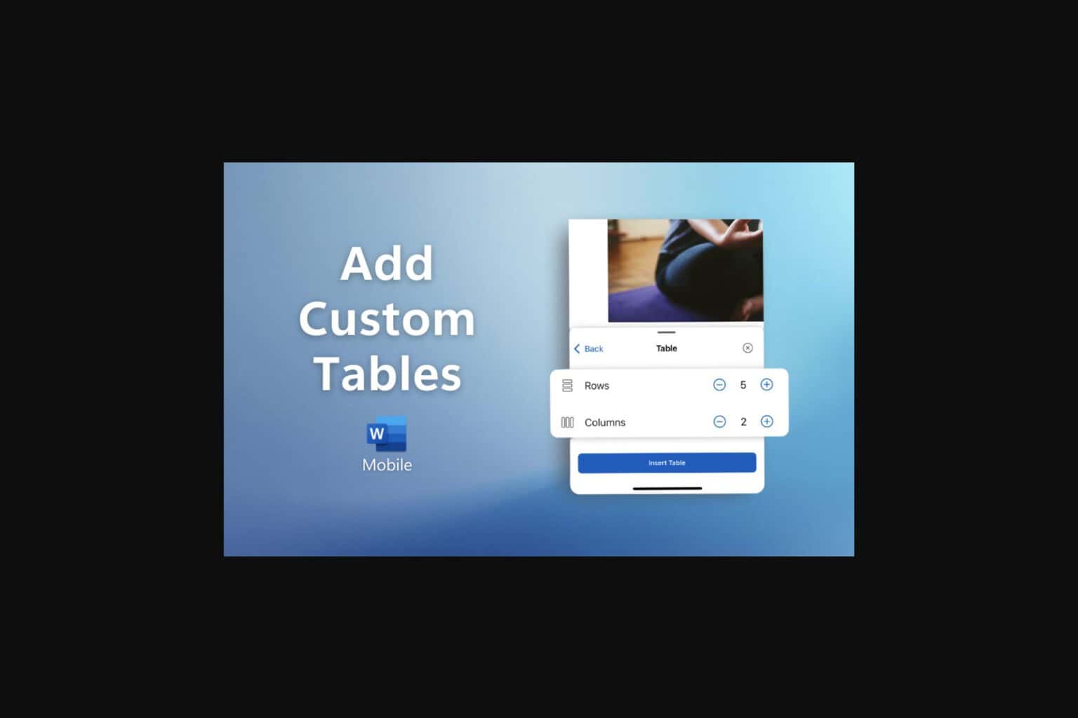 Word Android custom tables