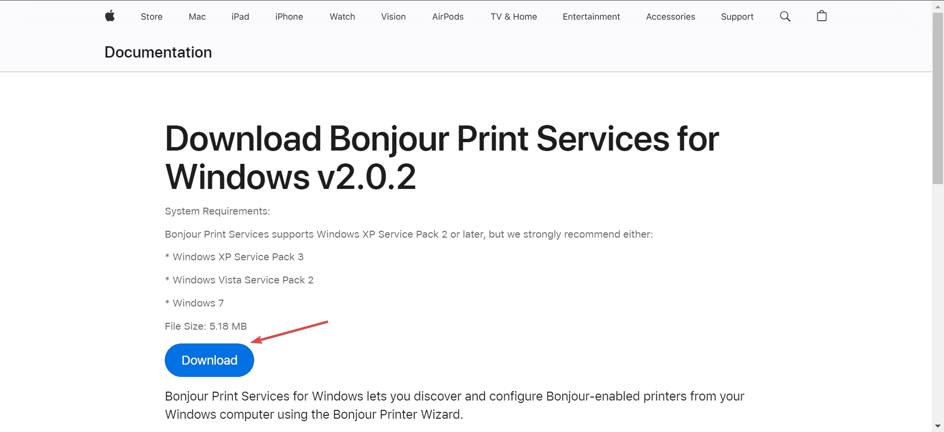 Download Bonjour Print Services