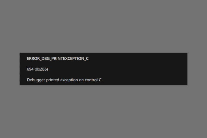 How to fix ERROR_DBG_PRINTEXCEPTION_C