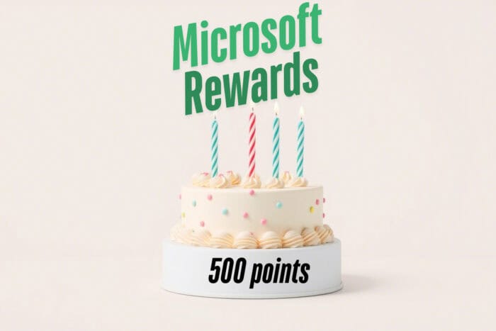 Microsoft Rewards 500 points reward for 7 years accounts