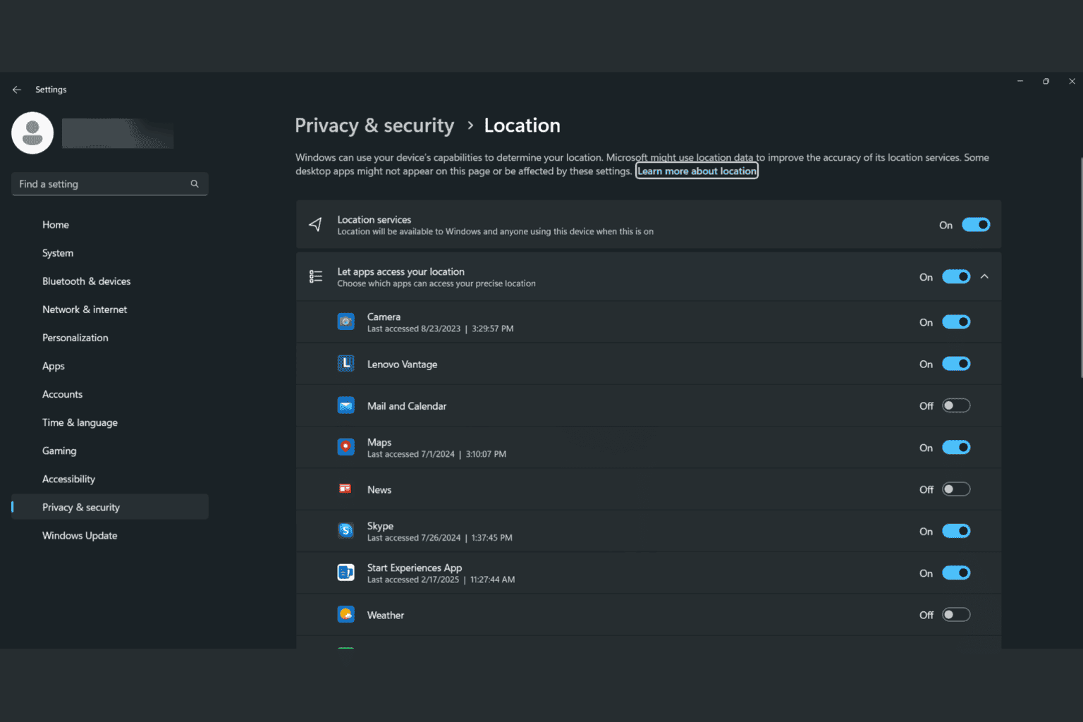 Microsoft deprecated the Location History feature in Windows 11