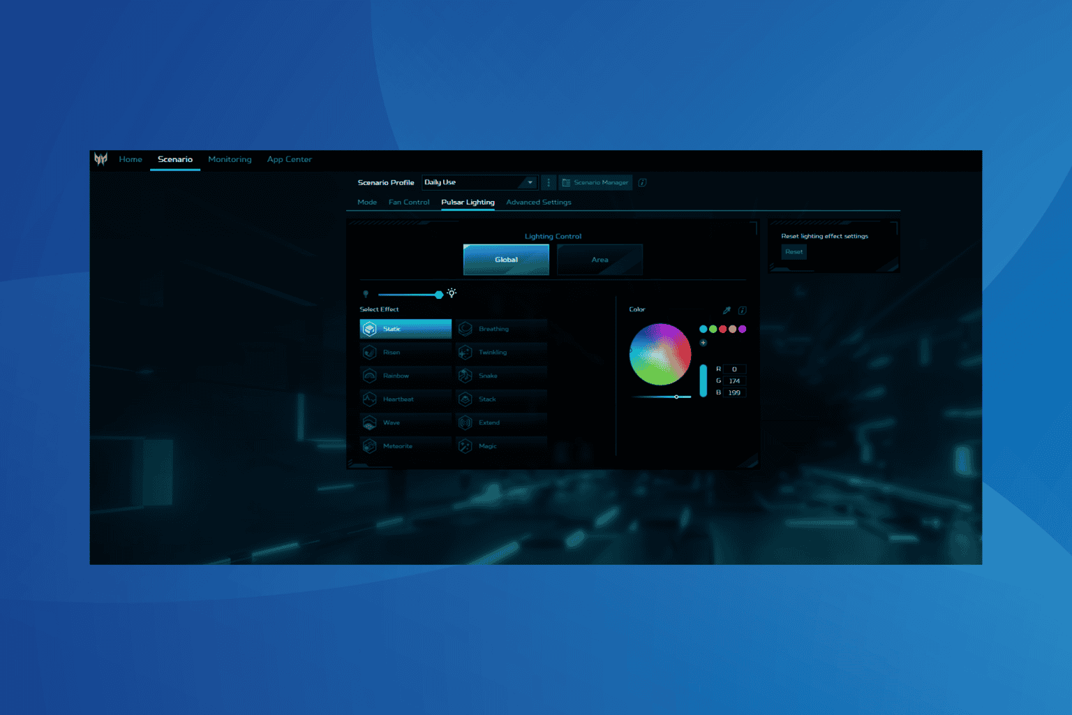 acer predator sense lighting not working