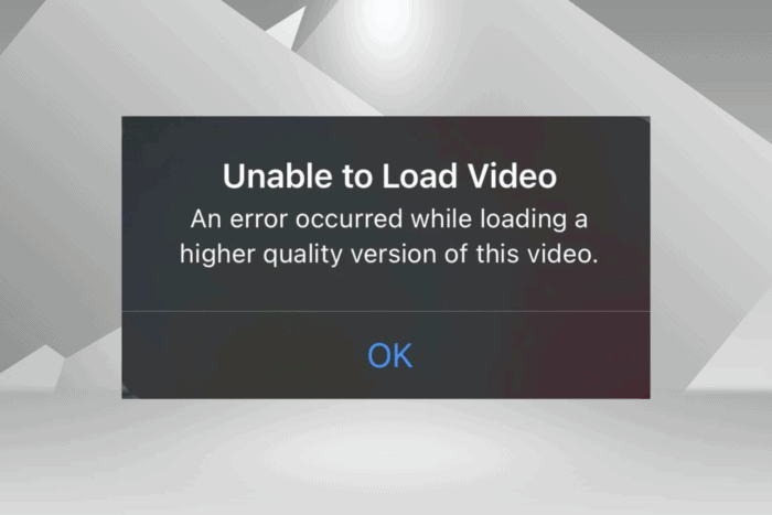 an error occurred while loading a higher quality version of this video