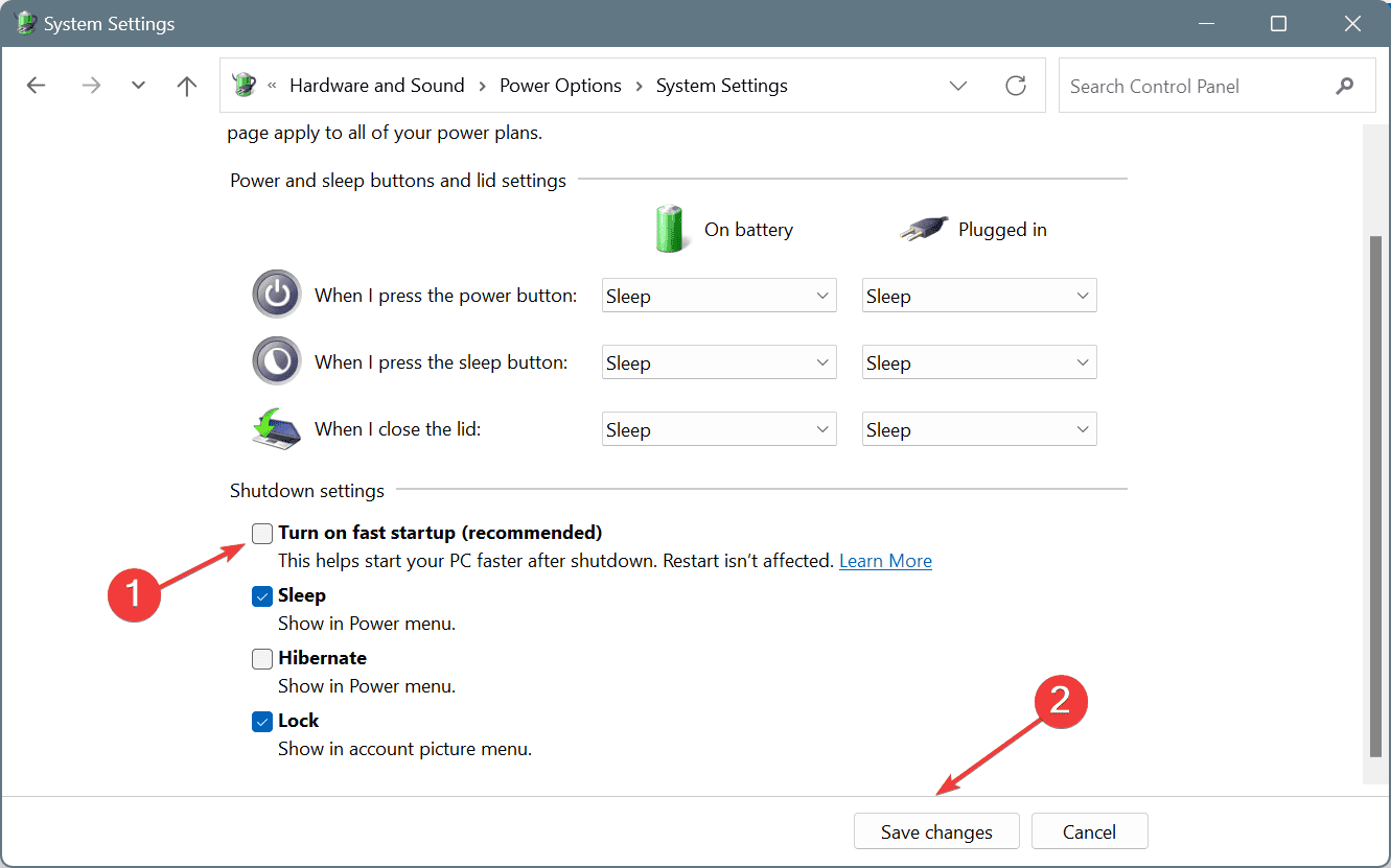 disable fast startup to fix ERROR_DEVICE_ENUMERATION_ERROR