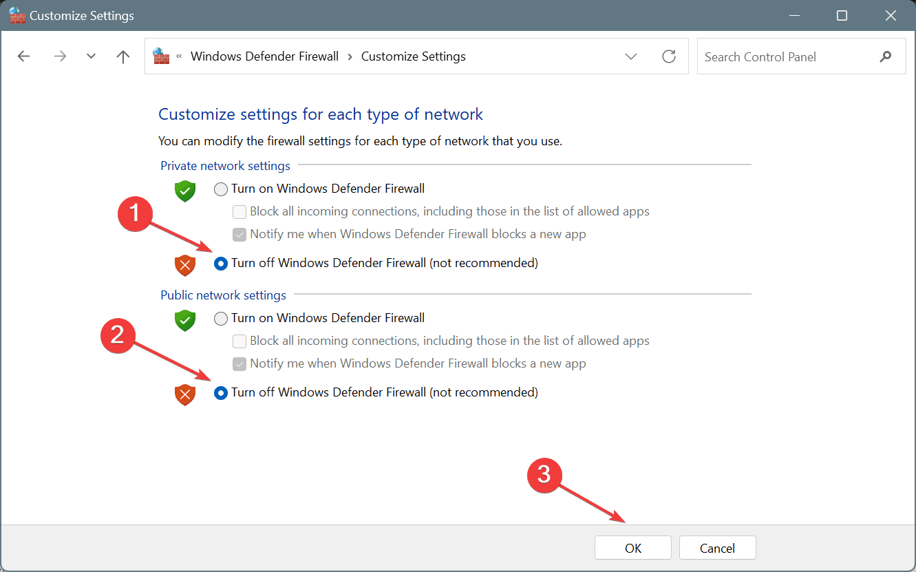 turn off firewall to fix ERROR_CANNOT_BREAK_OPLOCK